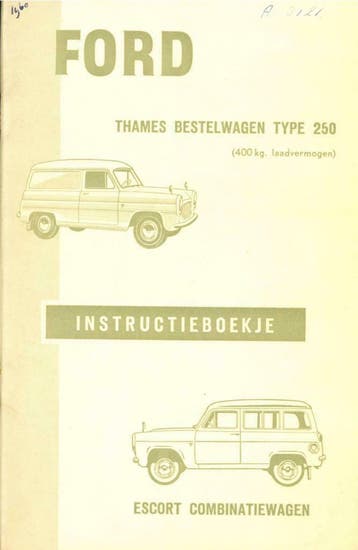 1960 Ford Thames Bestelwagen Type 250 (Escort) handleiding, Auto diversen, Verzenden