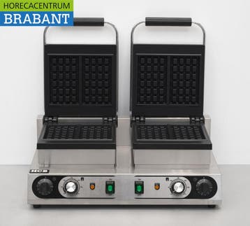 HCB RVS Dubbele Wafelijzer Luikse wafels 230V Horeca, Ophalen of Verzenden, Nieuw in verpakking