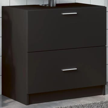 vidaXL Wastafelkast 59x37x59 cm bewerkt hout zwart, Verzenden, Nieuw, Wastafelkast, Minder dan 100 cm