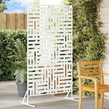 vidaXL Privacyscherm 100 x 50 x 180 cm Staal Wit, Verzenden, Nieuw, IJzer