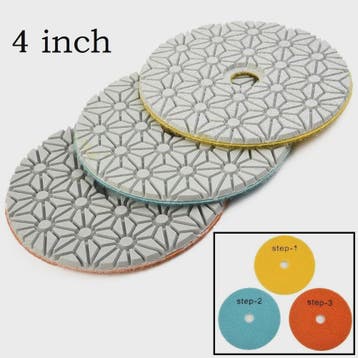 4-Inch Diamant Polijstpads Set - 3 Stappen - Nat/Droog Gebru, Verzenden, Nieuw