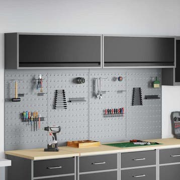 vidaXL Gereedschapskast set met plank 6 st Zwart, Doe-het-zelf en Verbouw, Verzenden, Nieuw