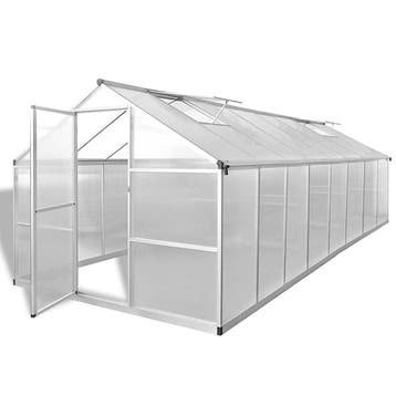 vidaXL Tuinkas 23,44 m³ 481x250x195 cm aluminium, Verzenden, Nieuw