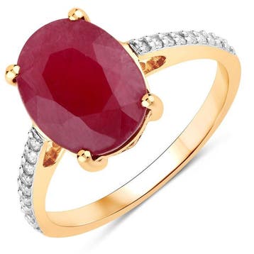 Zonder minimumprijs - Ring - 14 karaat Geel goud - 3.97ct., Nieuw