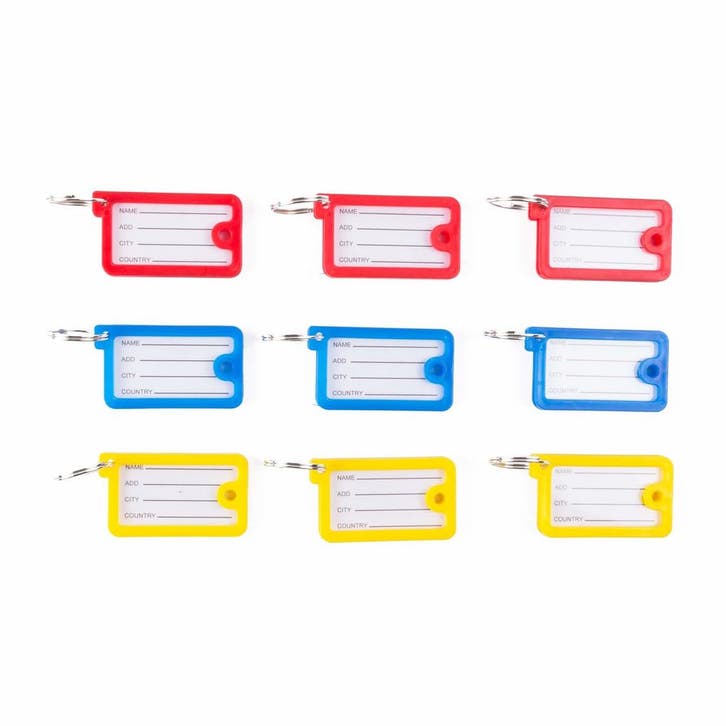 Benson Set van 9 rechthoekige sleutellabels - 4,5 x 2,5 c..., Verzamelen, Sleutelhangers, Nieuw, Ophalen of Verzenden