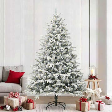 vidaXL Artificial Pre-lit Kerstboom met Ballenset Groen 240, Diversen, Kerst, Verzenden, Nieuw