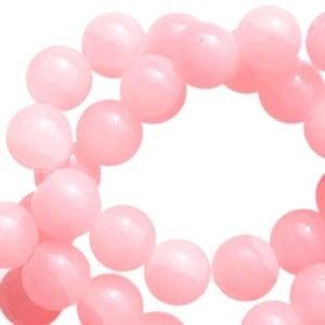 30 x Crackled opal glaskralen 6 mm Coral pink, Ophalen of Verzenden, Nieuw, Kraal