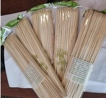 Partij van 5 pakjes Sateprikkers bamboe 30cm zak a 100 stuks, Verzenden, Nieuw