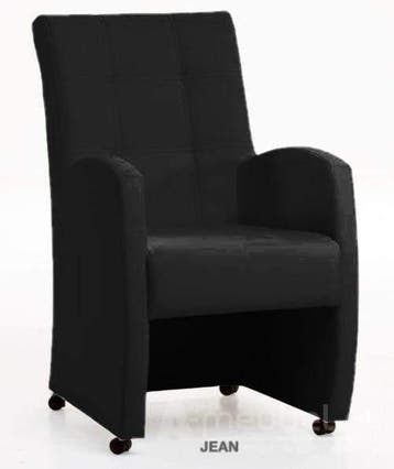 Eetkamerstoel Jean - eetkamerstoelen - Zwart, Nieuw, Zwart, Stof