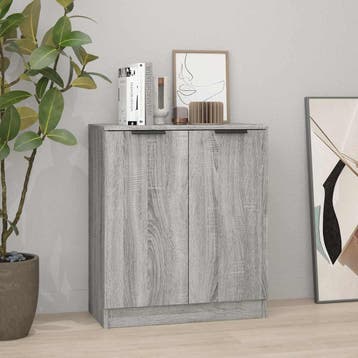 vidaXL Dressoir 60x30x70 cm bewerkt hout grijs sonoma eiken, Huis en Inrichting, Kasten | Dressoirs, Verzenden, Nieuw, 50 tot 100 cm