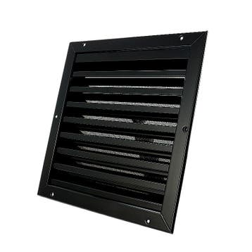 Buitenmuurrooster aluminium (LxH) 300x300mm - Zwart, Doe-het-zelf en Verbouw, Verzenden, Nieuw