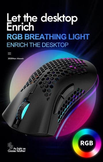 2dekans | ZIYOU LANG X3 Draadloze Gaming Muis - RGB, Ophalen of Verzenden, Zo goed als nieuw, ZiYOULANG