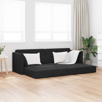 vidaXL Vloerslaapbank Zwart 213 x 70 x 77 cm Fluweel, Verzenden, Nieuw, Stof, Minder dan 150 cm