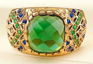 Zonder minimumprijs - Ring - 9 kt. Geel goud, Zilver, Nieuw