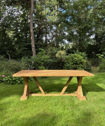Landelijke teakhouten tuintafel -  200 cm, Ophalen of Verzenden, Nieuw