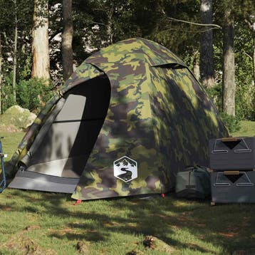 vidaXL Koepeltent 2-persoons waterdicht camouflage, Caravans en Kamperen, Verzenden, Nieuw, Tot en met 2