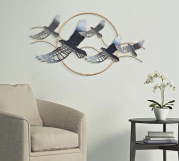 IJZEREN WANDPANEEL VOGEL CM 91X7X50, Huis en Inrichting, Woonaccessoires | Overige, Ophalen of Verzenden, Nieuw