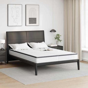 vidaXL Matras 2 st Medium zacht 70 x 190 cm Wit en Grijs, Verzenden, Nieuw
