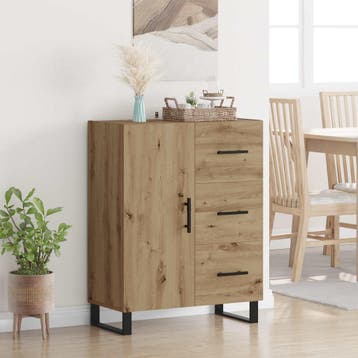 vidaXL Dressoir Artisan Eiken 69,5 x 34 x 90 cm, Huis en Inrichting, Kasten | Dressoirs, Verzenden, Nieuw, Overige houtsoorten