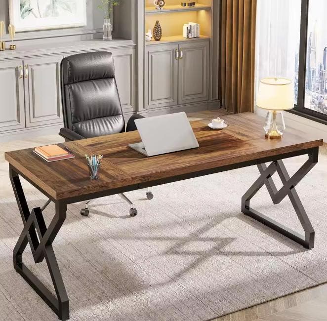 Directiebureau 160cm – Stevig Houten Tafelblad en Desk Frame, Huis en Inrichting, Bureaus, Nieuw, Verzenden