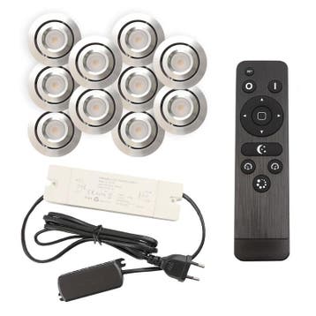 10 kantelbare veranda spots Rona, IP44, met aansluitset en, Ophalen of Verzenden, Nieuw