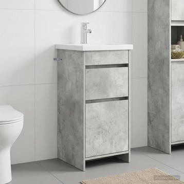 vidaXL Badkamermeubel met Wasbak Betongrijs 42 x 40 x 84,5, Verzenden, Nieuw