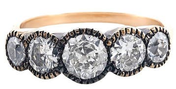 Ring - 12 kt. Geel goud, Zilver Diamant (Natuurlijk), Nieuw