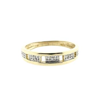 Gouden ring met diamanten; 0,03 ct., Gebruikt, Ophalen of Verzenden, 17 tot 18, Met edelsteen