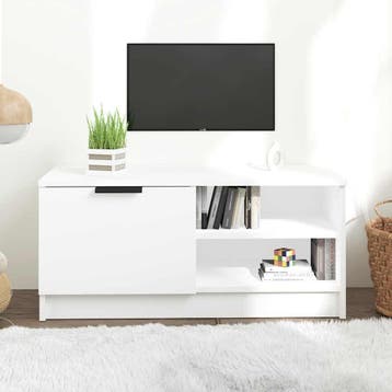vidaXL Tv-meubel 80x35x36,5 cm bewerkt hout wit, Huis en Inrichting, Minder dan 50 cm, Verzenden, Nieuw, Minder dan 100 cm