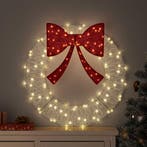 vidaXL Krans met 60 LED Warmwit 76 x 76 x 8,5 cm Acryl, Diversen, Kerst, Verzenden, Nieuw