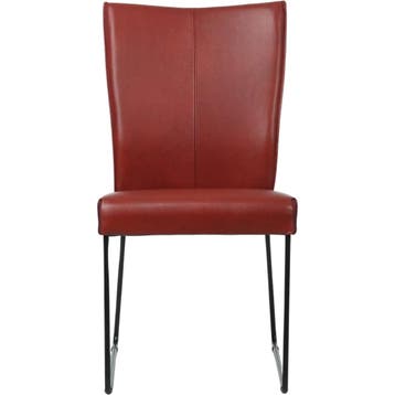 Leren eetkamerstoel Mate - Granada Rouge (rood) - U-poot, Huis en Inrichting, Stoelen, Ophalen of Verzenden, Nieuw, Leer, Industrieel, Modern