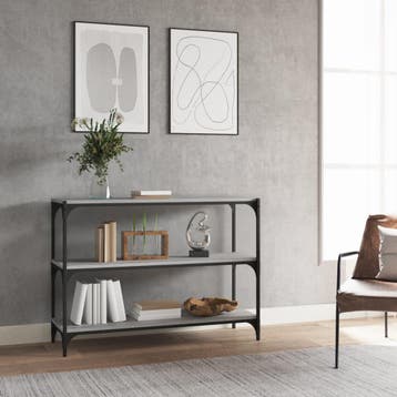 vidaXL Boekenkast 100x33x70,5 cm hout en staal grijs sonoma, Huis en Inrichting, Minder dan 50 cm, Verzenden, Nieuw, Minder dan 100 cm