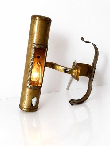 Elegant Antique Brass Piano & Picture Lamp – Porcelain