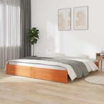 vidaXL Bedframe Wasbruin 180 x 200 cm Massief Vurenhout, Verzenden, Nieuw, Bruin, Hout