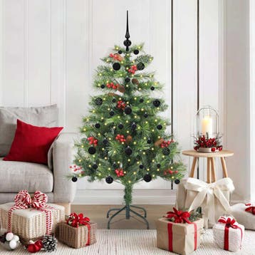 vidaXL Kunstkerstboom 150 LEDs Warmwit PVC en Metaal Groen, Verzenden, Nieuw