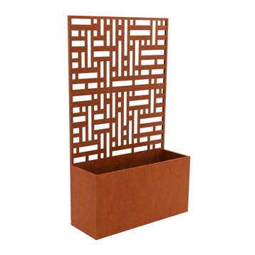 Tuinscherm Bernalda met plantenbak op wielen 146x83x31 cm pa, Verzenden, Nieuw