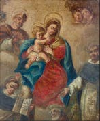 Italiaanse school (XVIII) - Madonna con Bambino in trono e