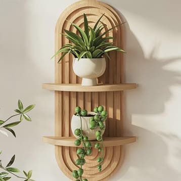 Houten Wandplank met Boogontwerp - Decoratieve Plank voor Pl, Verzenden, Nieuw