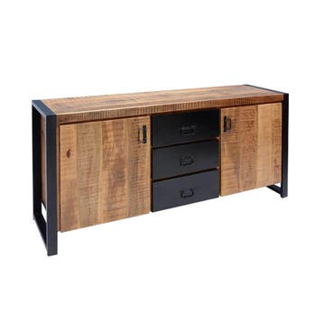 Dressoir Mangohout Nola 160 cm, Verzenden, Nieuw, Overige houtsoorten, Industriële meubels