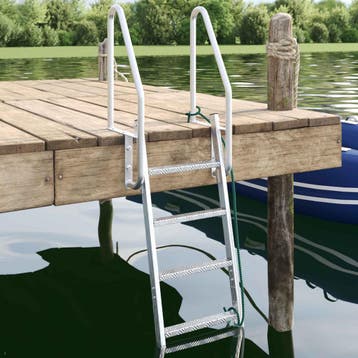 vidaXL 4-treden haventrap zilver 58 x 77 x 166 cm Aluminium, Watersport en Boten, Verzenden, Nieuw