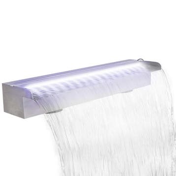 vidaXL Zwembadwaterval met LEDs rechthoekig 60 cm roestvrij, Verzenden, Nieuw