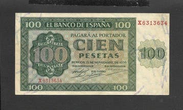 Spanje. - 100 Pesetas - 1936 - Pick 101 (Zonder