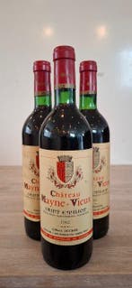 1982 Château Mayne-Vieux - Saint-Émilion - 3 Flessen (0.75, Nieuw