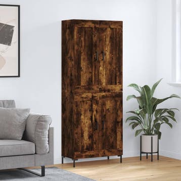 vidaXL buffetkast 69,5x34x180 cm bewerkt hout gerookt, Minder dan 50 cm, Verzenden, Nieuw, Minder dan 100 cm
