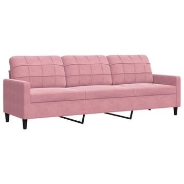 Bank 210cm roze fluweel - Tweedekansje - OP=OP, Driepersoons, 75 tot 100 cm, Ophalen of Verzenden, Zo goed als nieuw