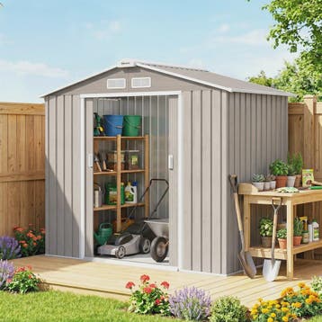 Outsunny Tuinhuis 2.77 m² - Gereedschap Opslag met Fundering, Tuin en Terras, Verzenden, Nieuw