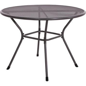 Tuintafel metaal rond 105 cm kleur grijs model Nordic, Ophalen of Verzenden, Nieuw, Rond, Metaal