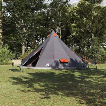 vidaXL Tipi Tent met dak Grijs en Oranje 560 x 560 x 300 cm, Verzenden, Nieuw, Tot en met 2