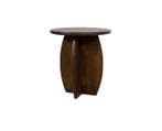Bijzettafel Belly rond Ø50 cm mangohout - walnoot, Ophalen of Verzenden, Nieuw