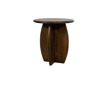 Bijzettafel Belly rond Ø50 cm mangohout - walnoot, Ophalen of Verzenden, Nieuw